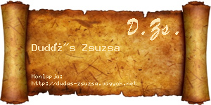 Dudás Zsuzsa névjegykártya